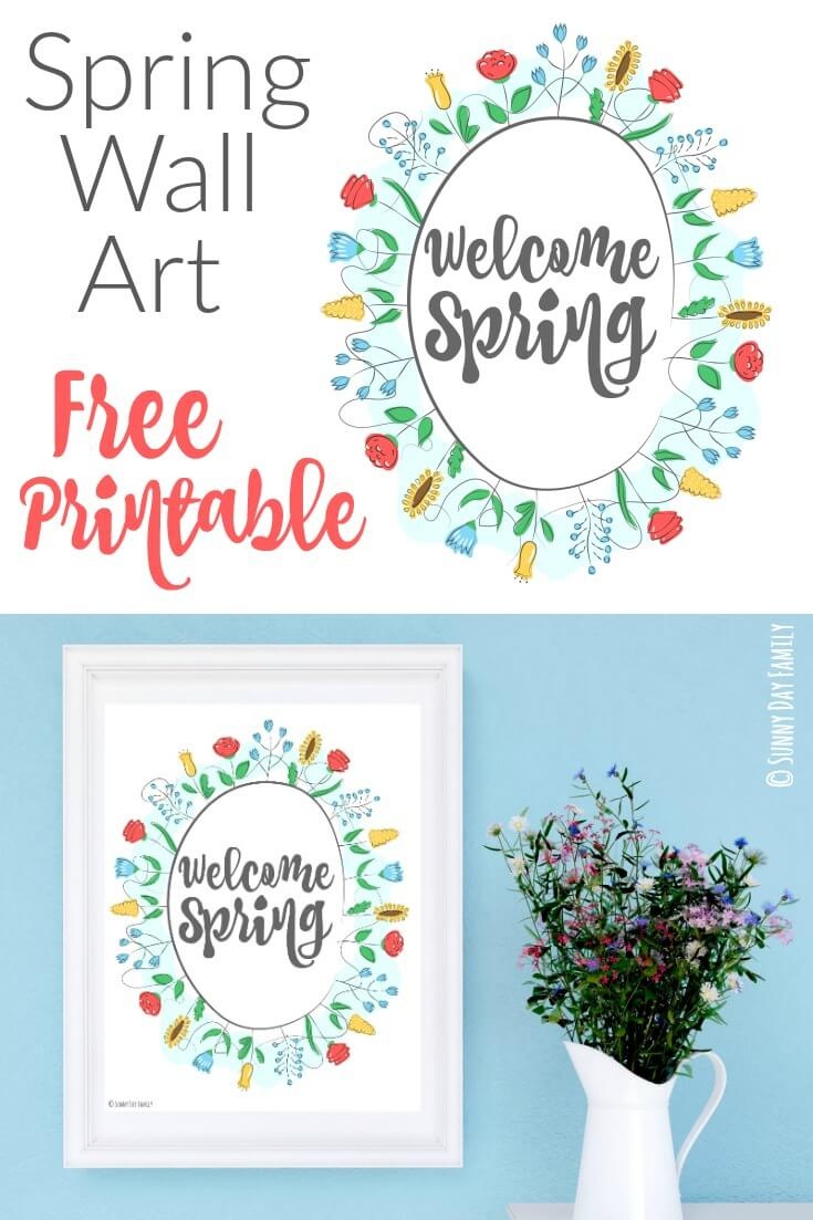 Welcome Spring: Free Printable Wall Art | Sunny Day Family - Free Printable Spring Decorations