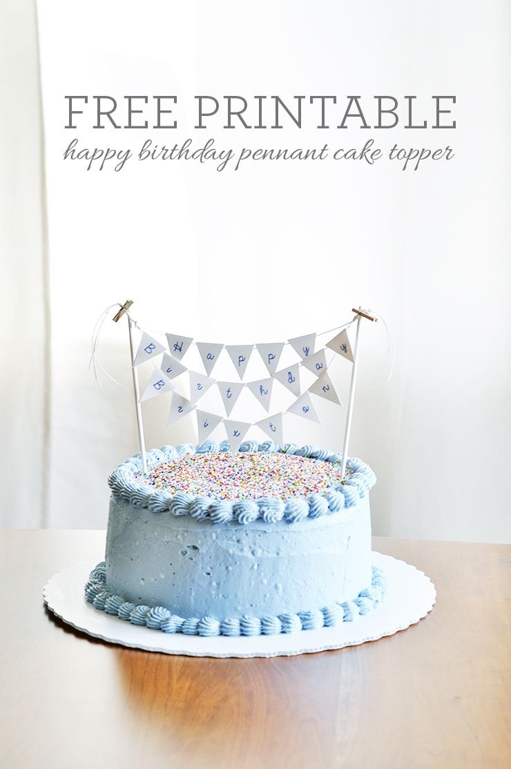 What&amp;#039;s Up With The Buells: Free Printable: Birthday Cake Pennant - Free Printable Birthday Cake