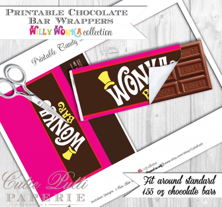 Willy Wonka Party, Candy Party Printable Chocolate Bar Wrappers