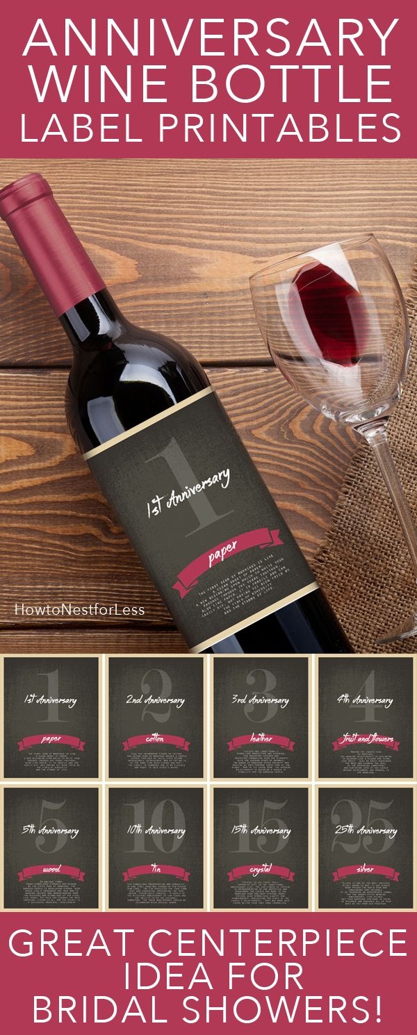 Wine Bottle Anniversary Labels Free Printable | Bloggers&amp;#039; Best Diy - Free Printable Wine Labels For Birthday