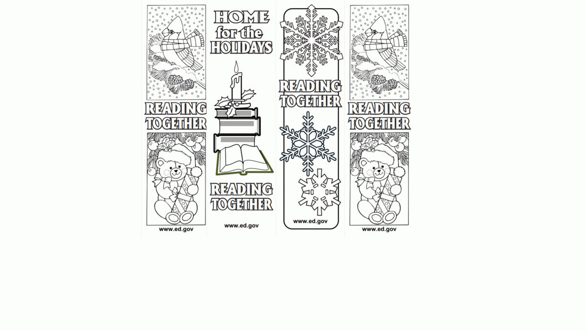 Winter Holiday Bookmarks - Teachervision - Free Printable Christmas Bookmarks To Color