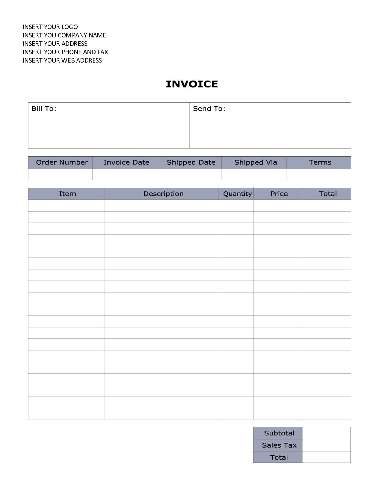Free Word Document Invoice Template Curedax