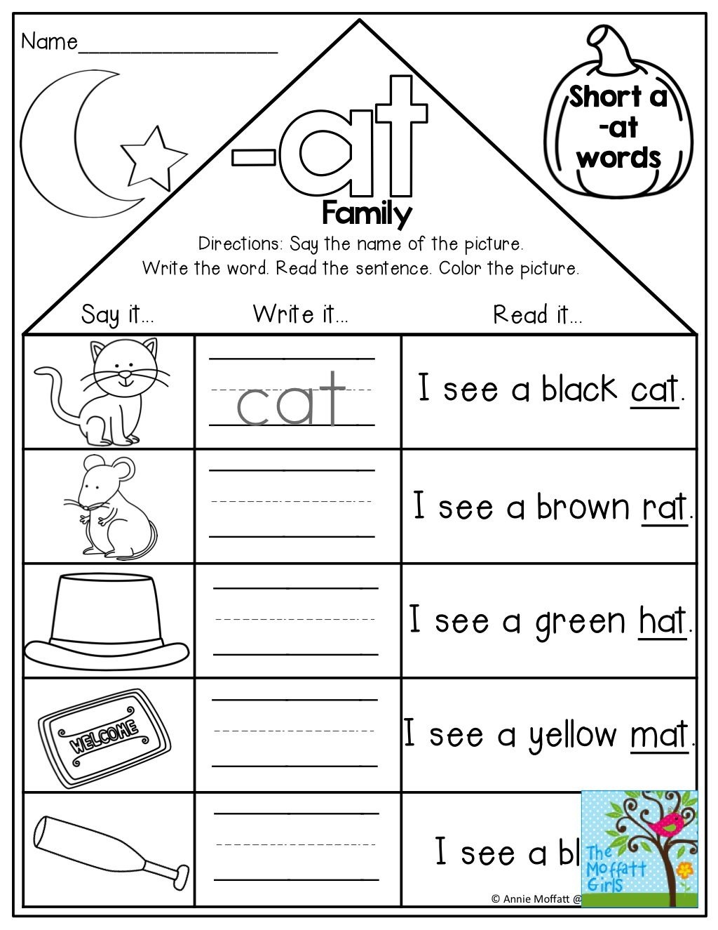 Word Family Houses! Say The Word, Write The Word And Read The Simple - Free Printable Word Family Mini Books