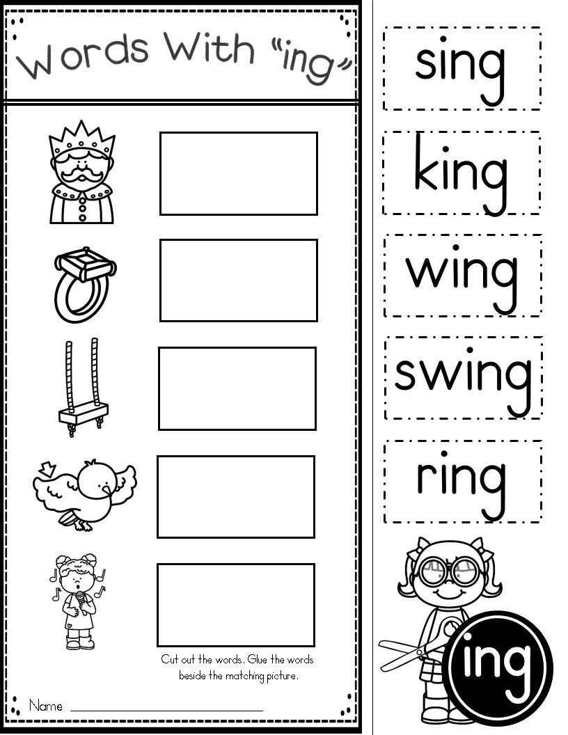 Word Family Ing Phonics Practice Printables | Kindergarten Tales - Free Printable Word Family Worksheets For Kindergarten
