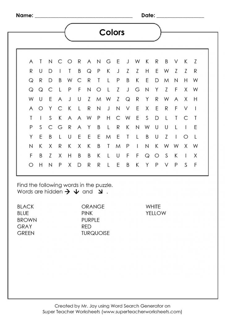 Make Your Own Search Word Puzzle Free Printable