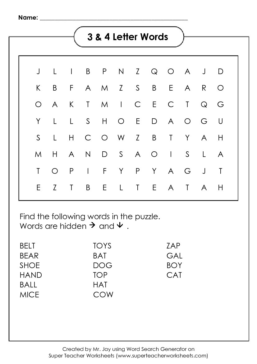 Word Search Puzzle Generator - Word Search Free Printable Easy