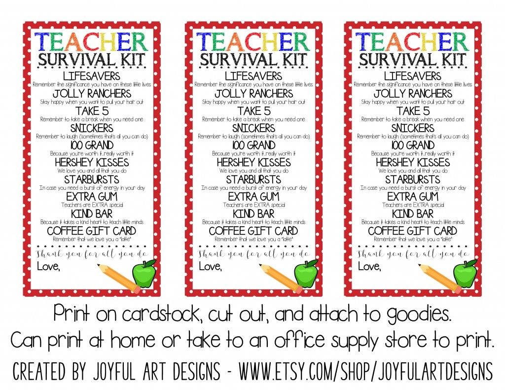 Teacher Survival Kit Free Printable Free Printable A To Z