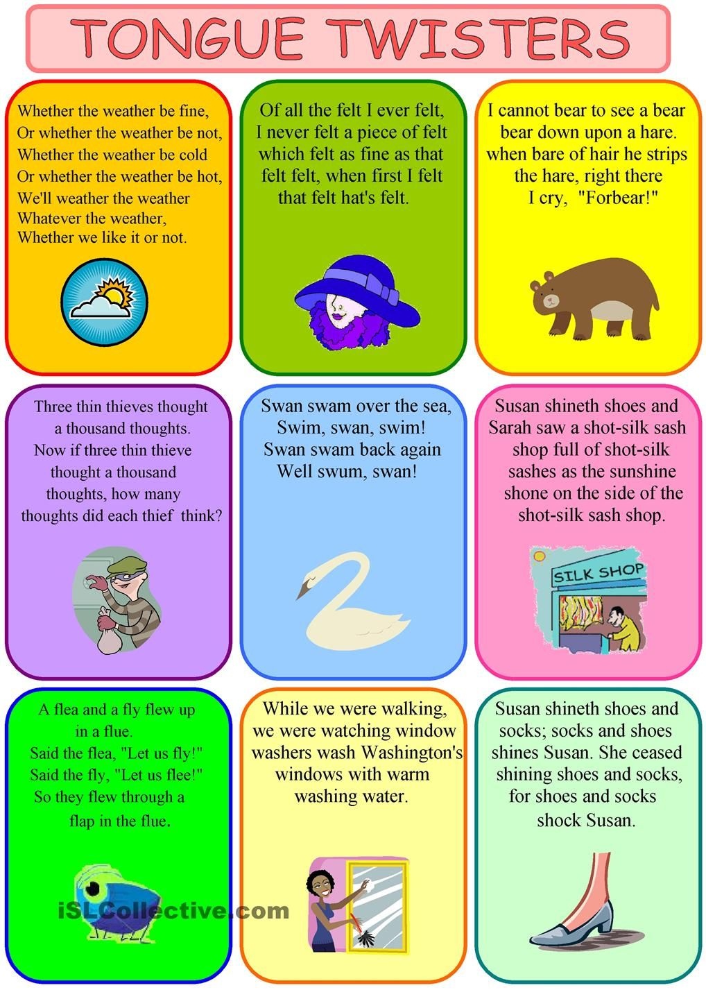 Worksheet Tongue Twister Images-I Love That My Kiddos Are Getting - Free Printable Tongue Twisters