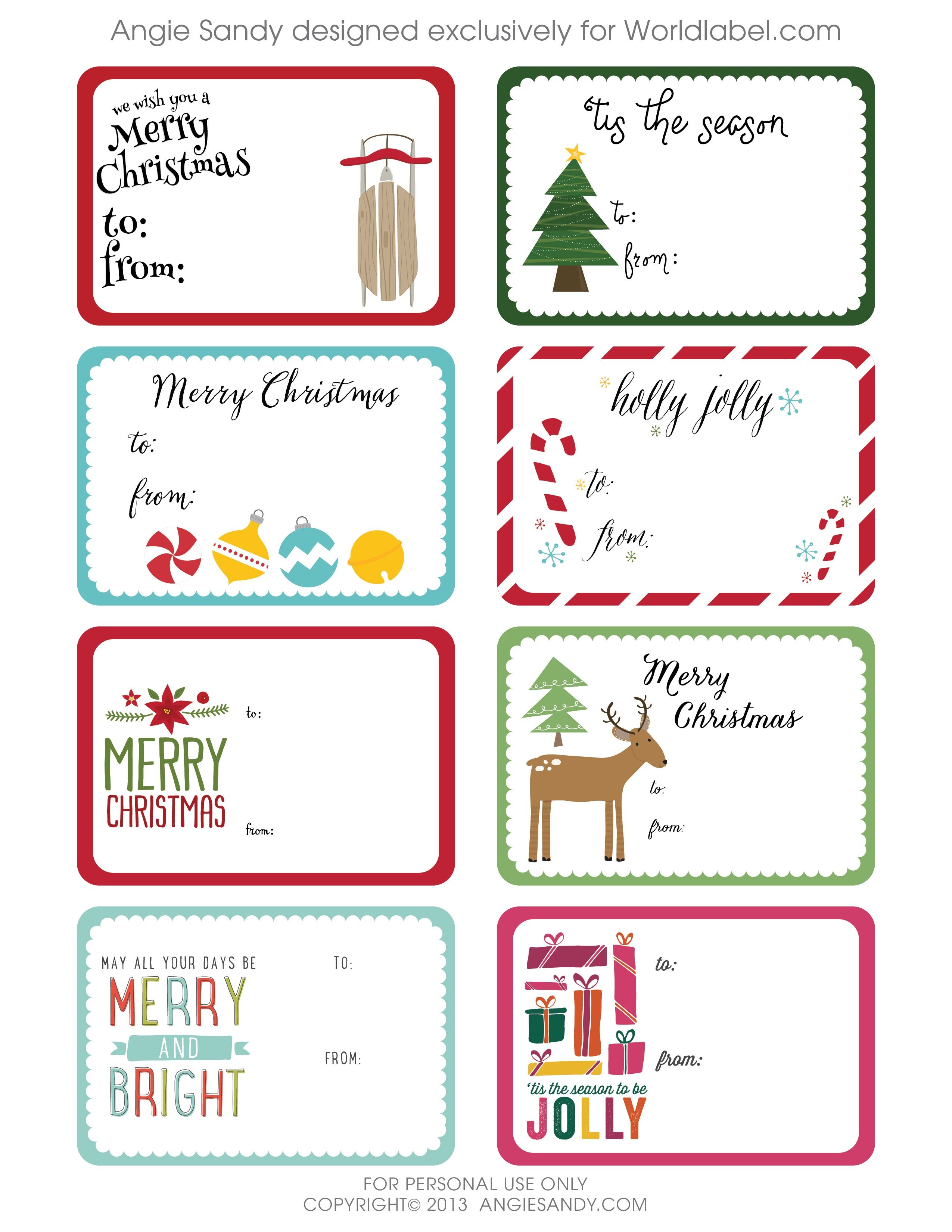 World Label Exclusive Christmas Gift Tag Printable | Christmas - Christmas Labels Free Printable Templates