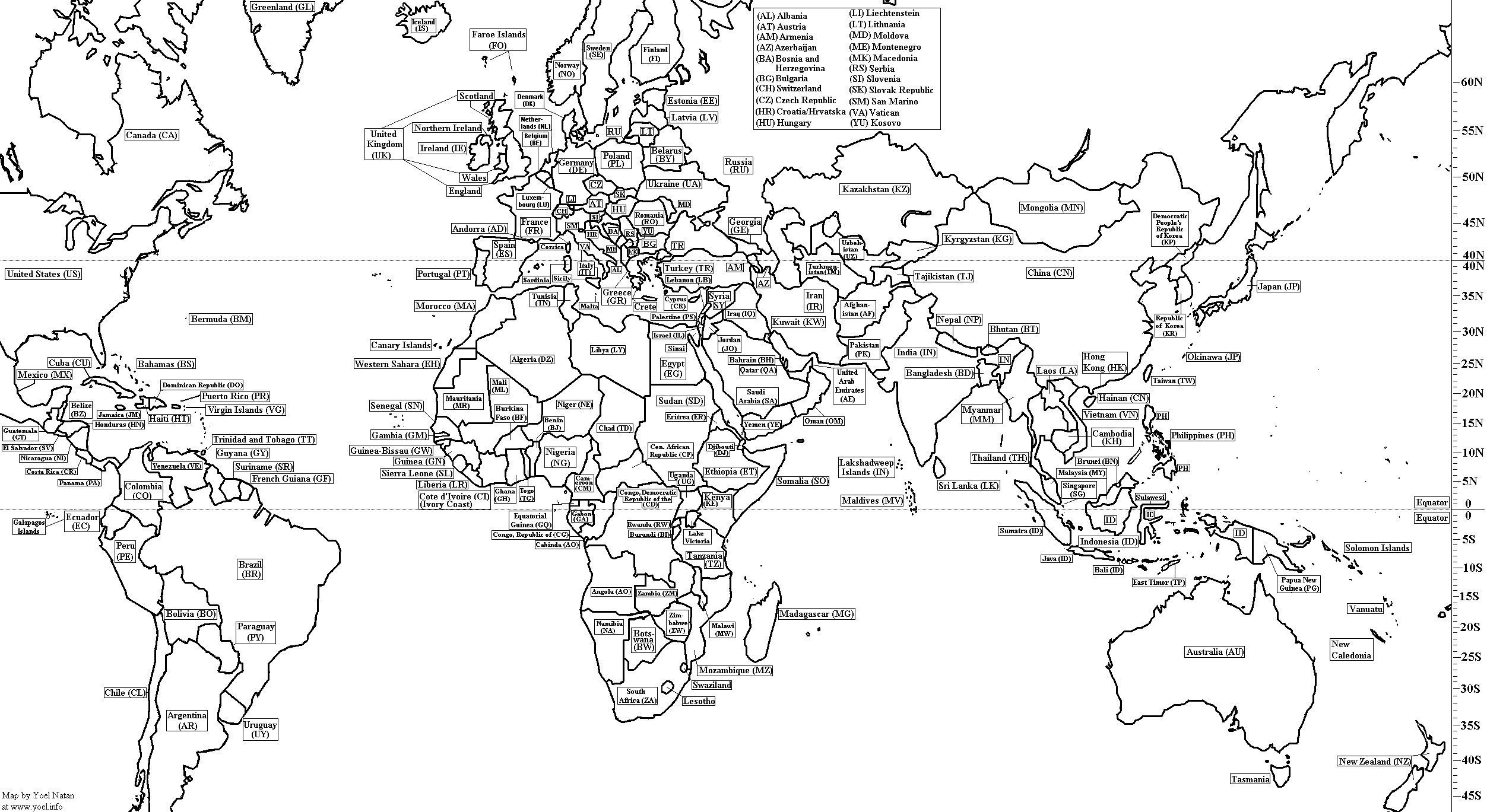 Free Printable World Map With Countries Labeled Free Printable A To Z