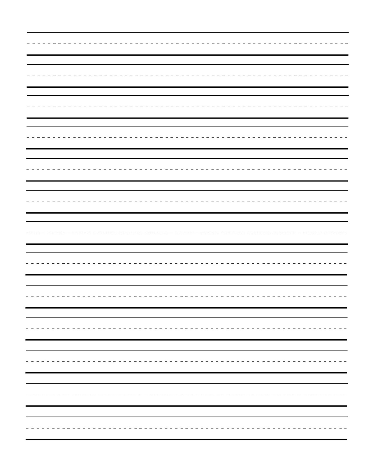Blank Handwriting Paper Printable Printable World Holiday