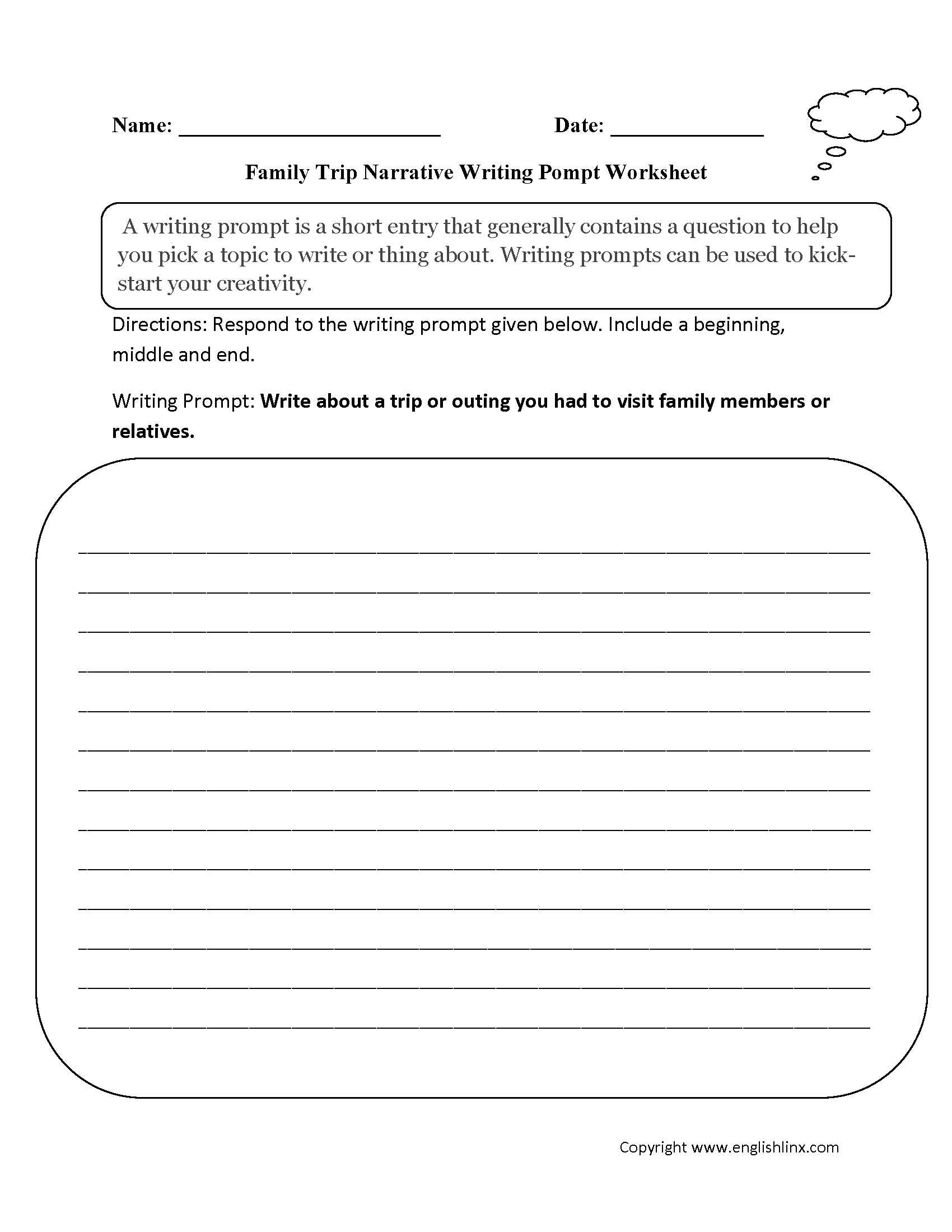 Writing Prompts Worksheets | Narrative Writing Prompts Worksheets - 6Th Grade Writing Worksheets Printable Free
