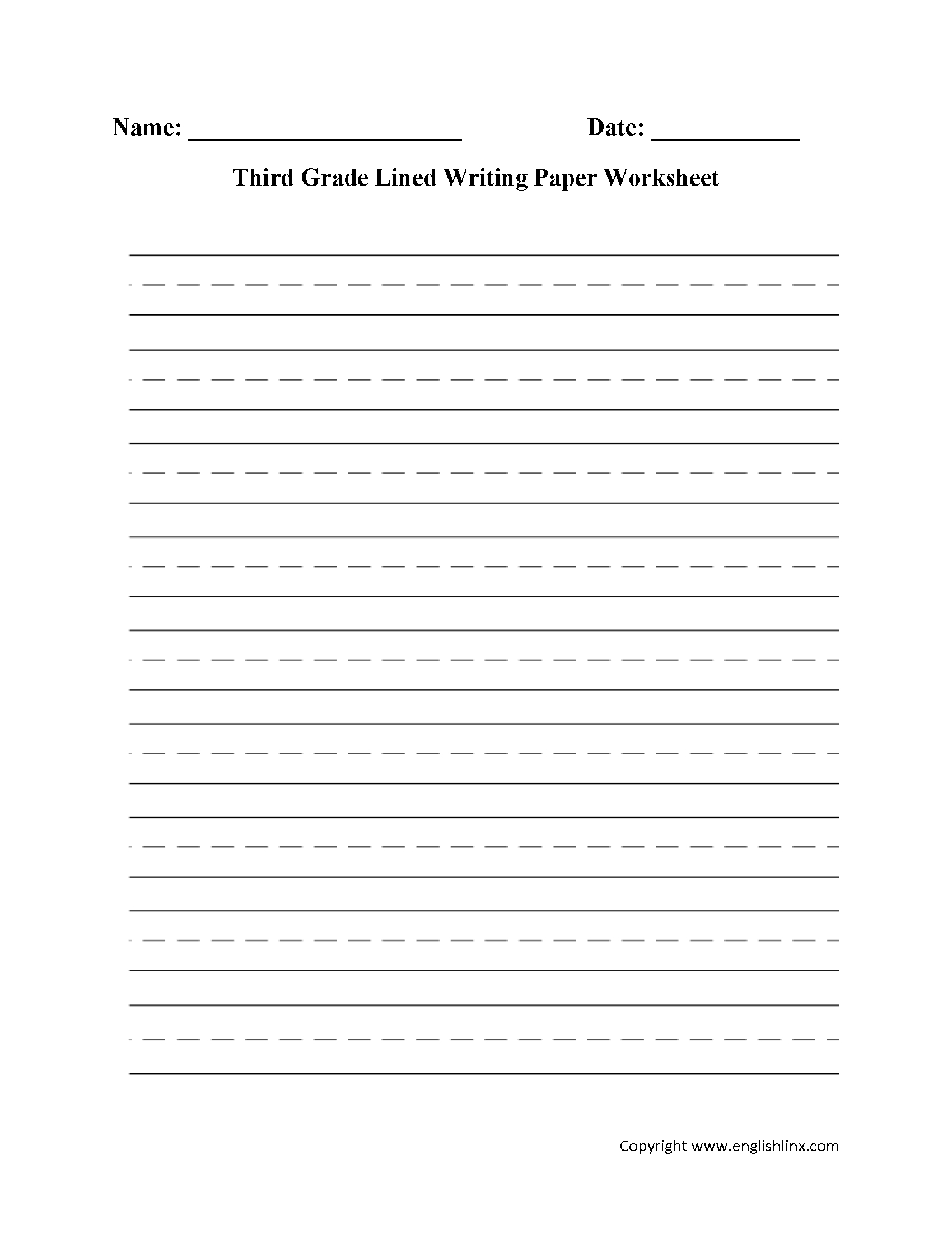 Writing Worksheets | Lined Writing Paper Worksheets - Free Printable Writing Sheets