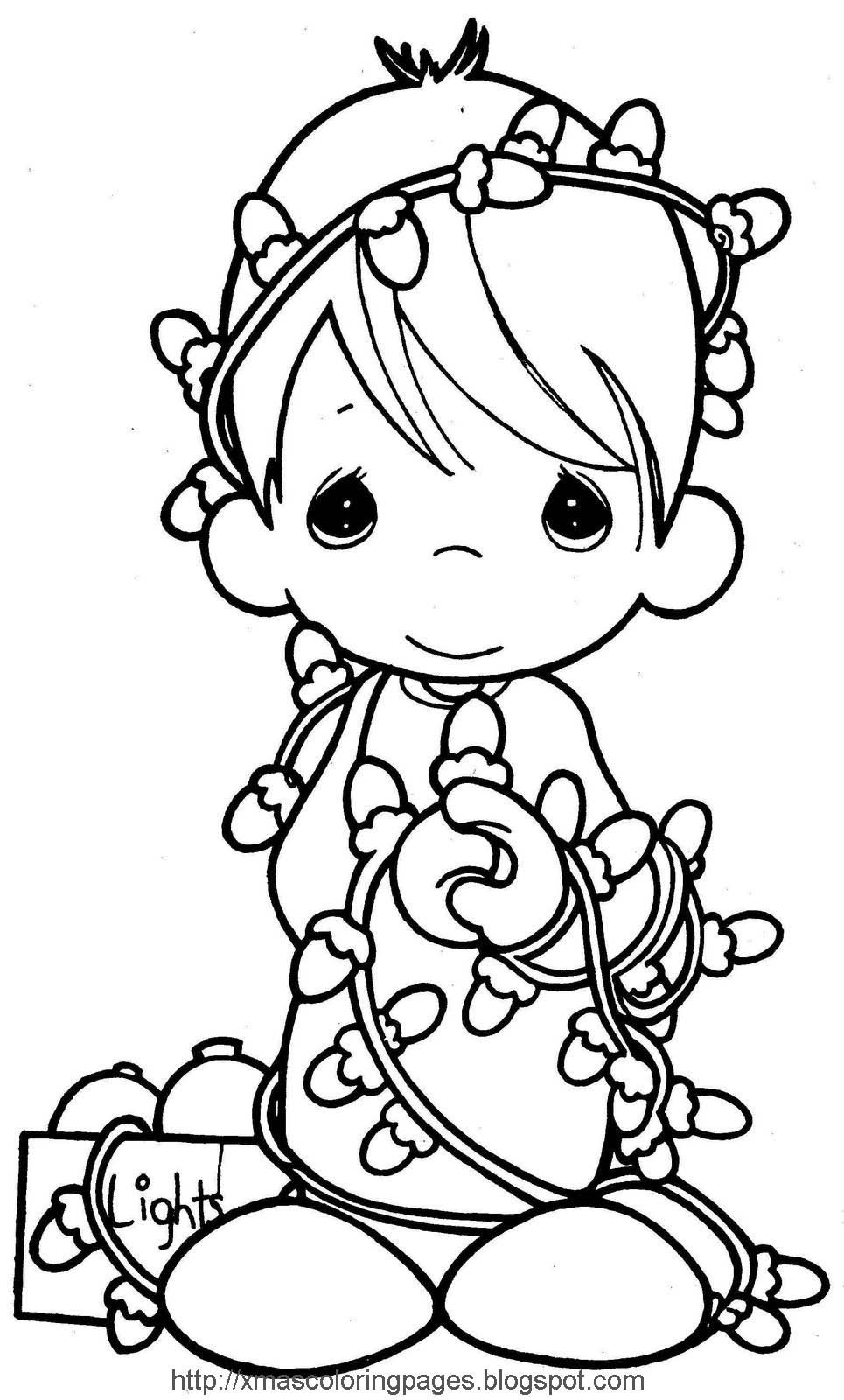 Xmas Coloring Pages: Angel Coloring Page | Color Sheets | Precious - Free Printable Christmas Lights Coloring Pages