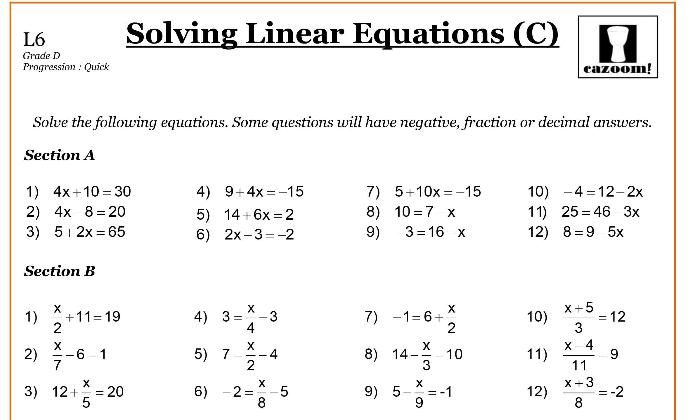 Year 9 Maths Worksheets | Printable Maths Worksheets - Grade 9 Math Worksheets Printable Free With Answers