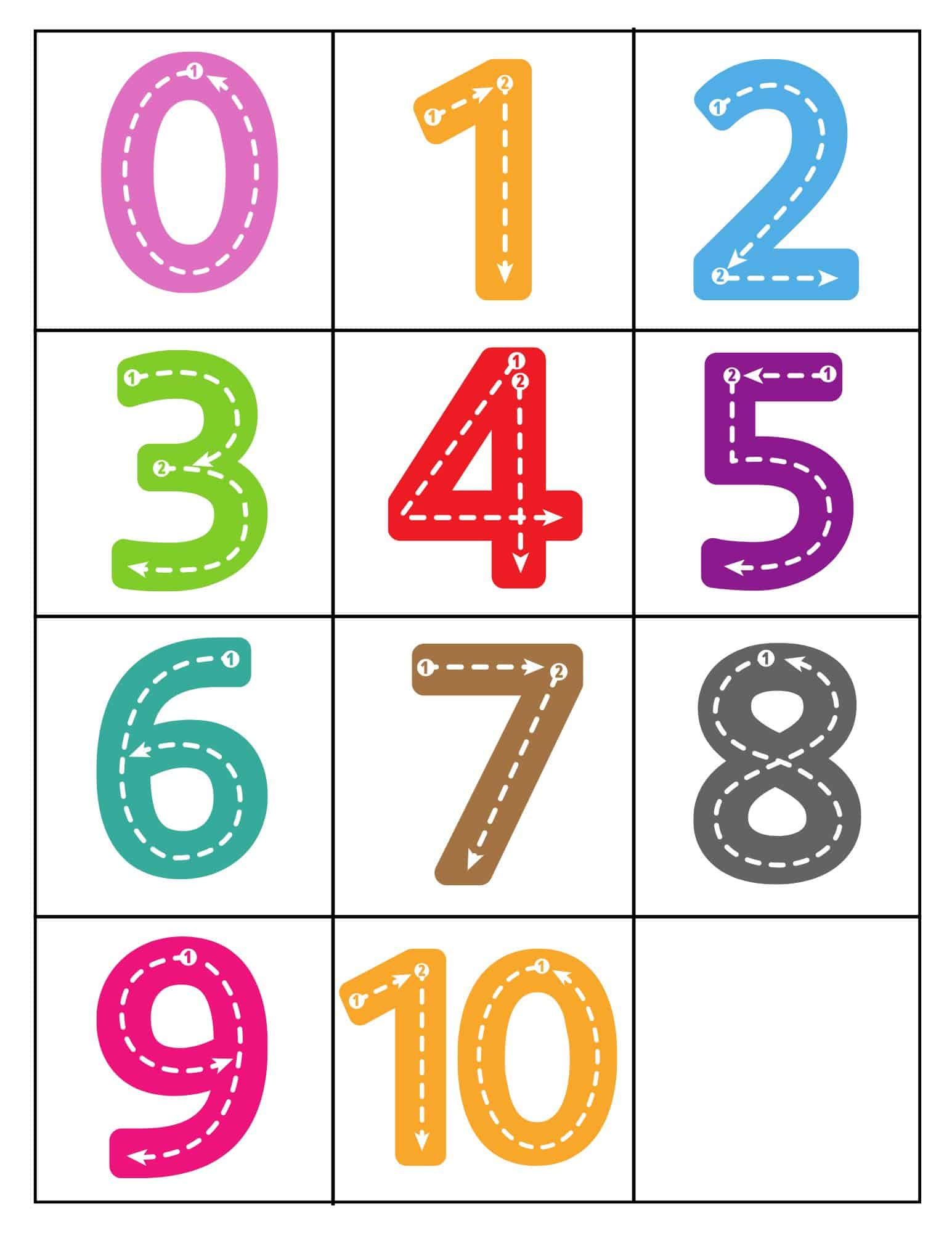 0-10 Printable Numbers (Free Templates In All Sizes) in Free Printable Numbers 1 10