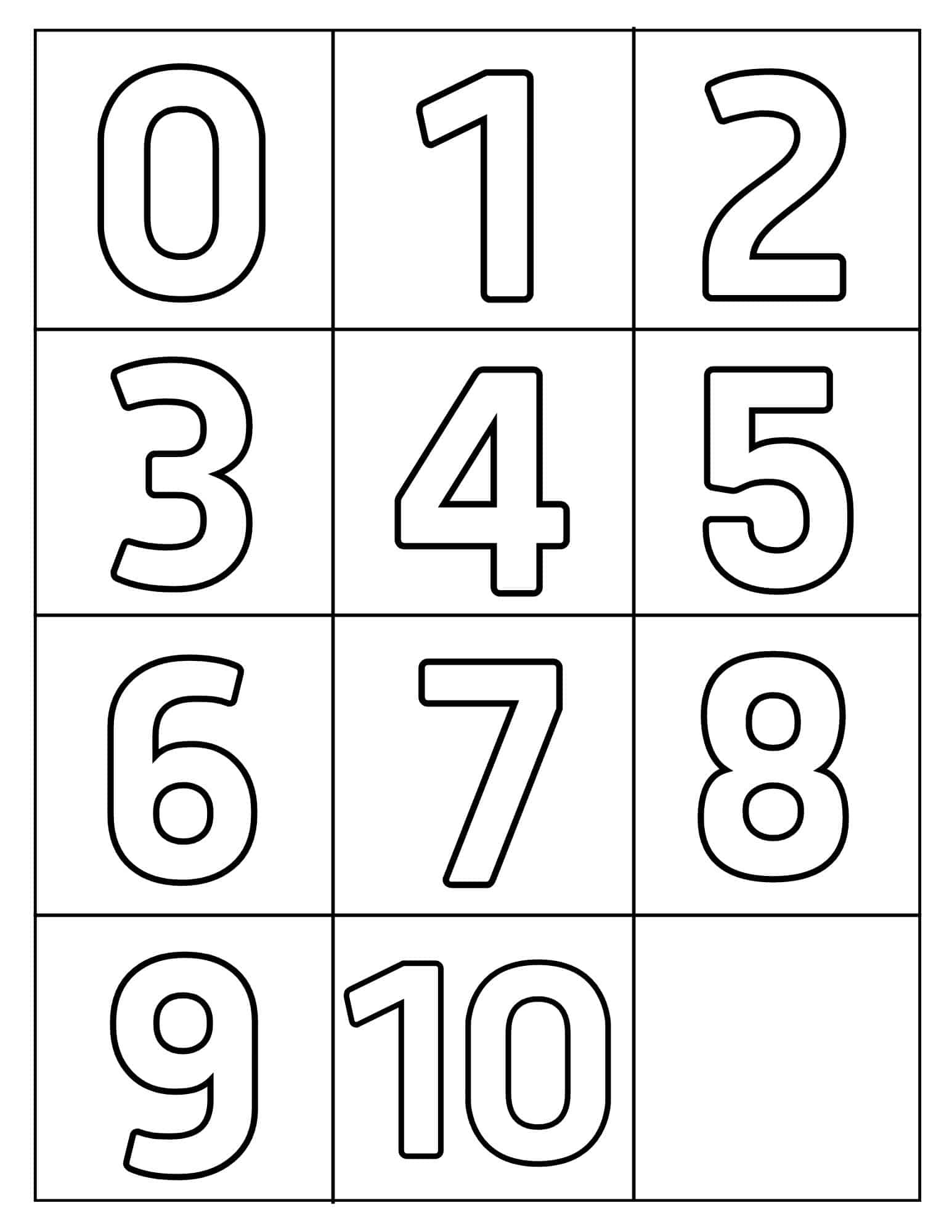 0-10 Printable Numbers (Free Templates In All Sizes) - Worksheets inside Free Printable 5 Inch Number Stencils