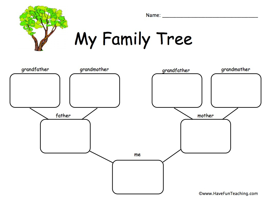 1 Child Family Tree Worksheet - Have Fun Teaching with My Family Tree Free Printable Worksheets