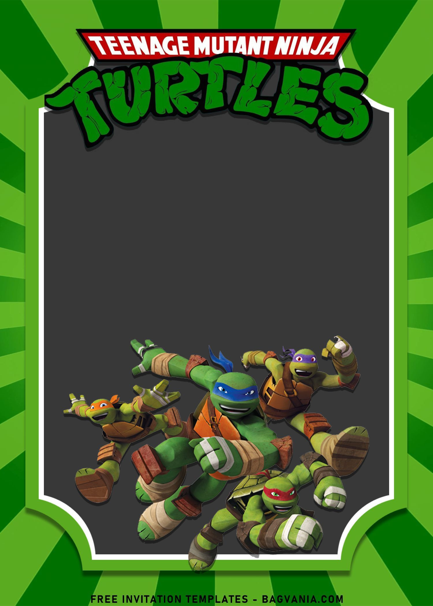 10+ Awesome Teenage Mutant Ninja Turtles Birthday Invitation throughout Free Printable Tmnt Birthday Party Invitations