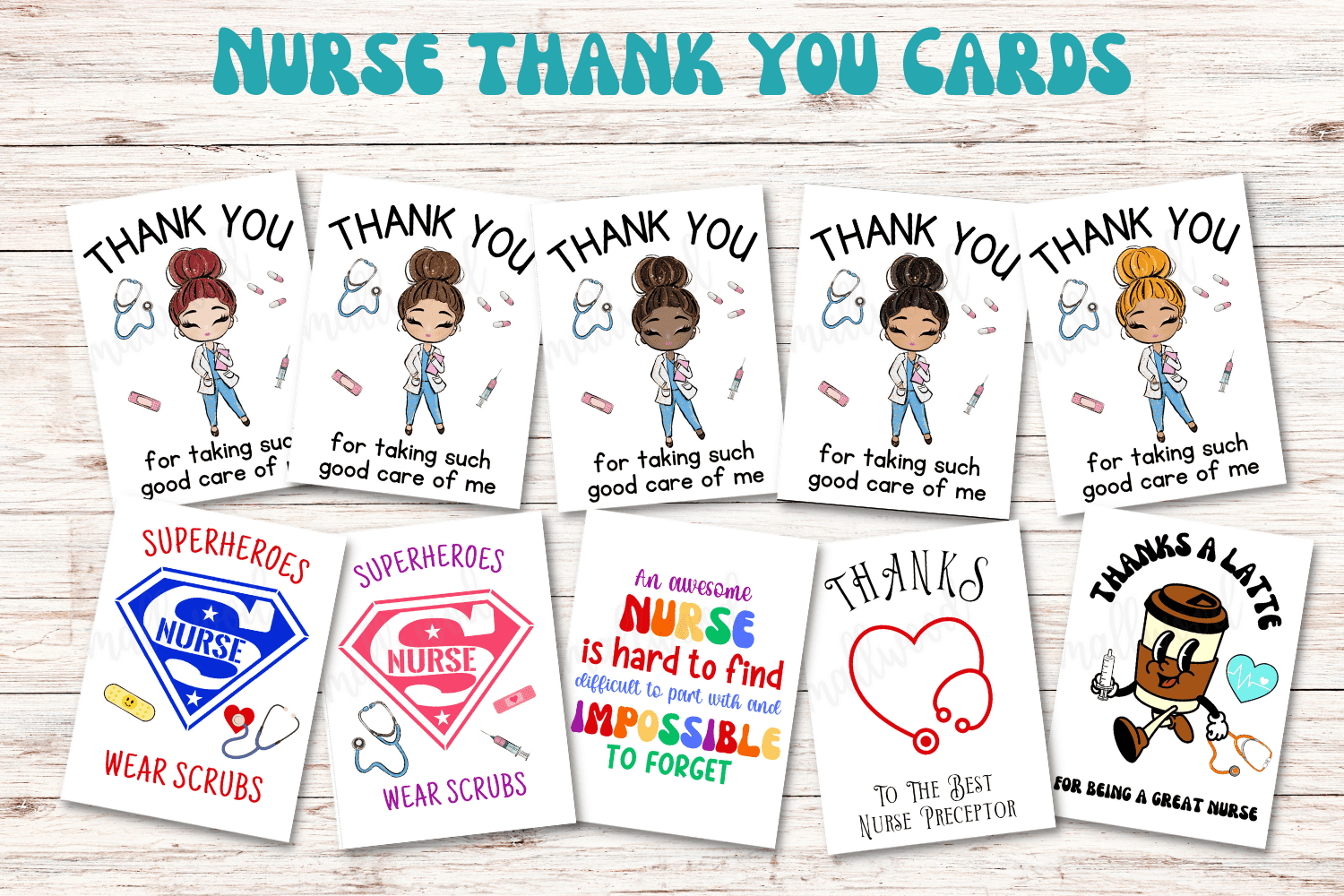 10 Cute Nurse Thank You Cards (Free Printable) - Cassie Smallwood inside Nurses Day Cards Free Printable