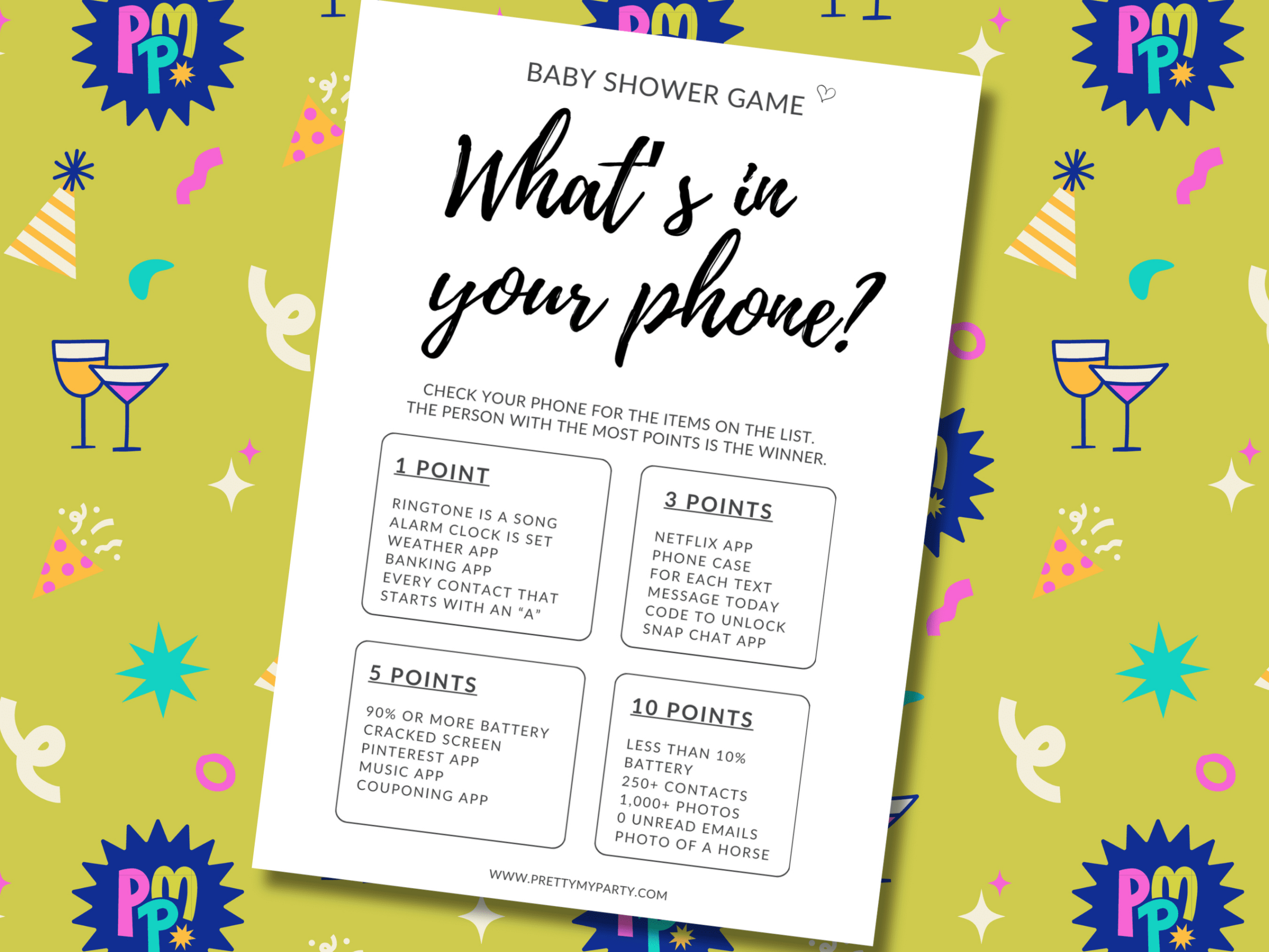 10 Free Printable Baby Shower Games You Can Print And Play pertaining to What&amp;#039;S In Your Phone Baby Shower Game Free Printable