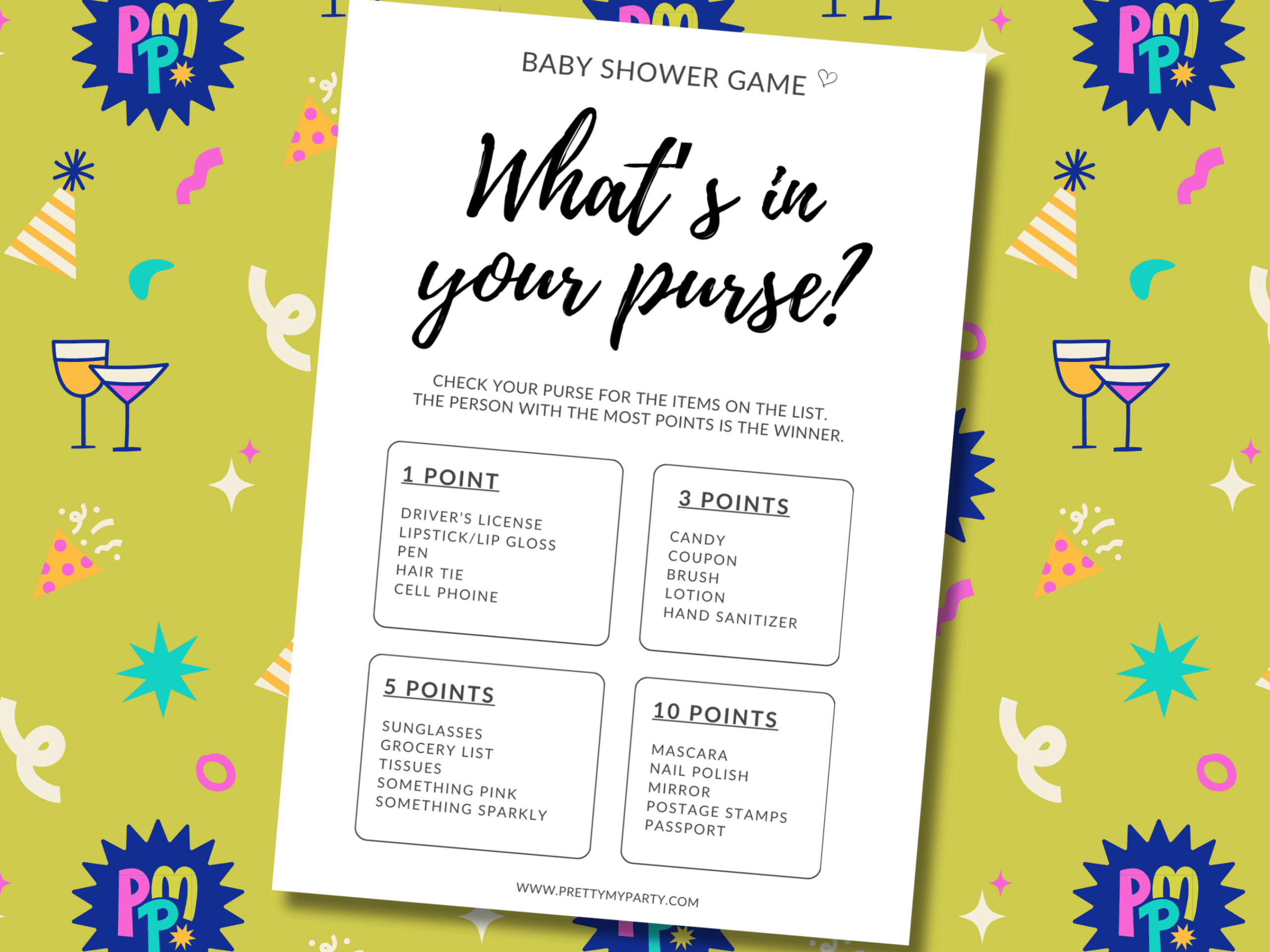10 Free Printable Baby Shower Games You Can Print And Play with Free Printable Baby Shower Games What'S In Your Purse