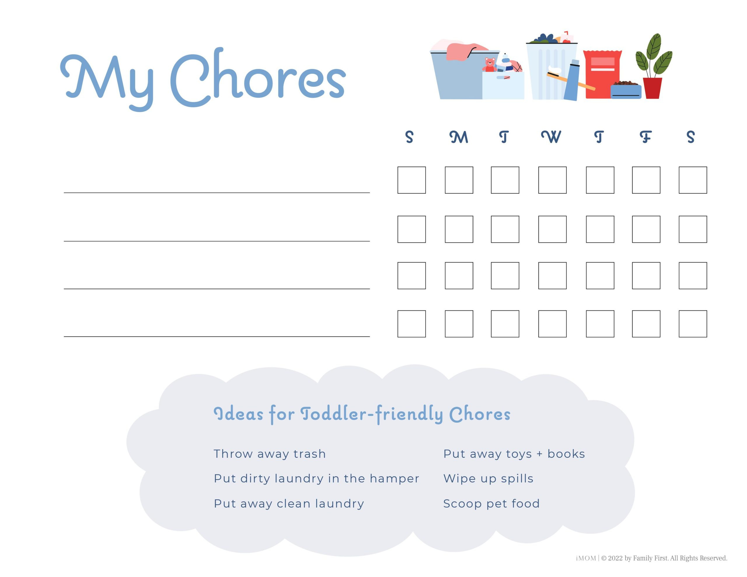 10 Free Printable Chore Charts - Imom inside Free Printable Chore Charts For Kids