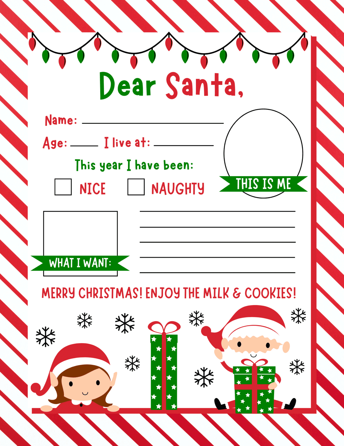 10 Free Printable Letters To Santa Templates - Prudent Penny Pincher throughout Free Santa Templates Printable