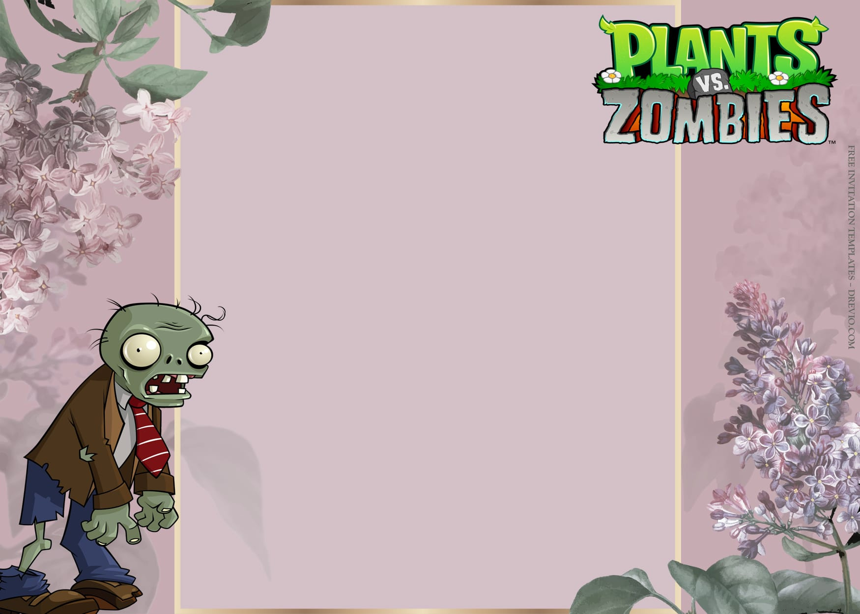 10+ Plants Vs Zombies Roll Out Birthday Invitation Templates for Plants Vs Zombies Free Printable Invitations