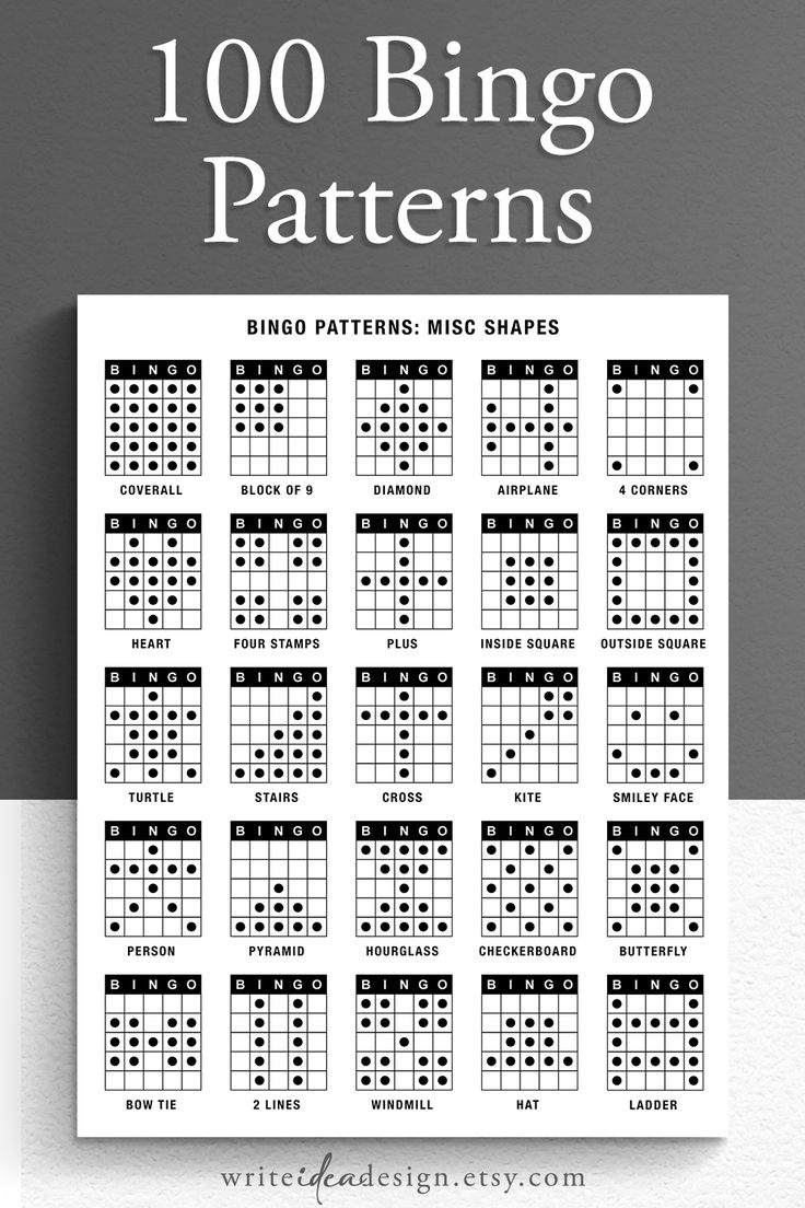100 Bingo Patterns - Experience Bingo Like Never Before With Our pertaining to Free Bingo Patterns Printable