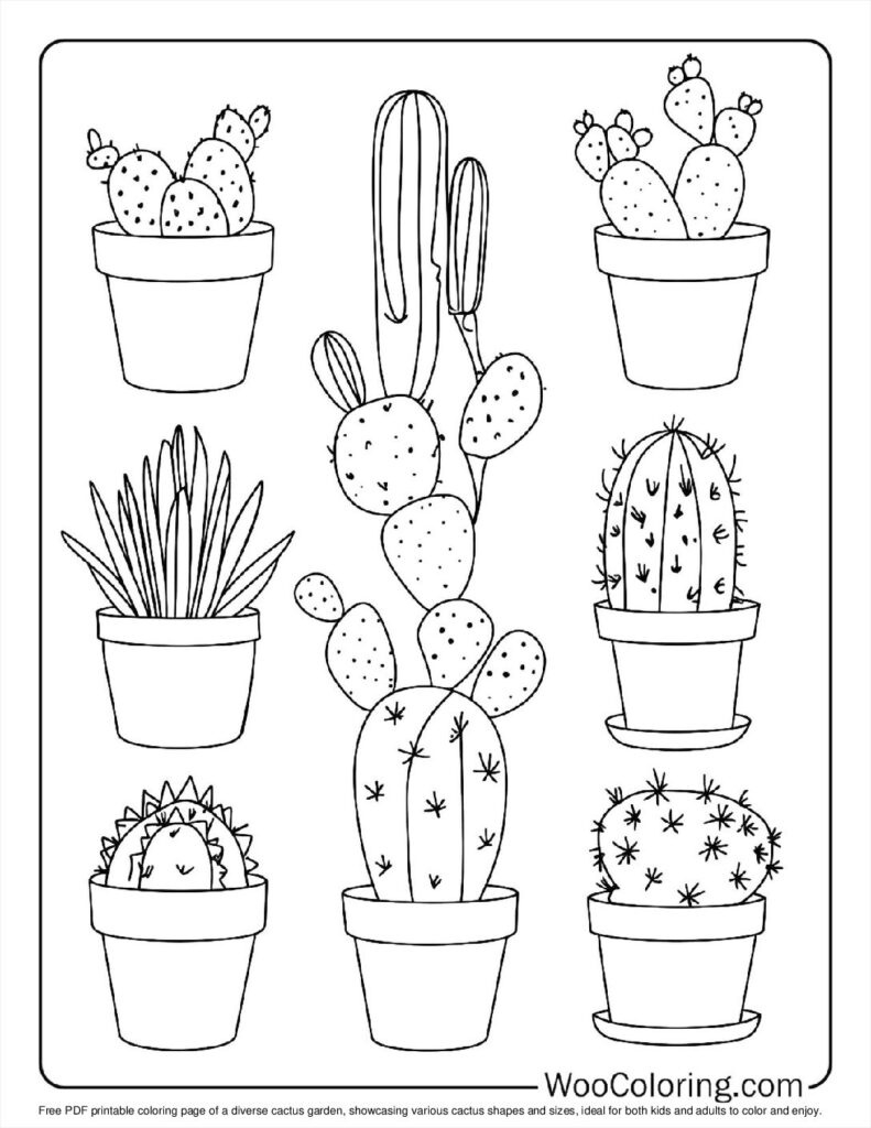 100+ Cactus Coloring Pages (Free Pdf To Print) | Woo Coloring within Free Printable Cactus