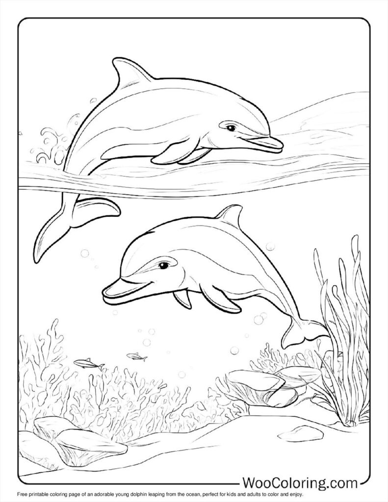 100+ Dolphin Coloring Pages (Free Pdf To Print) | Woo Coloring for Dolphin Coloring Sheets Free Printable