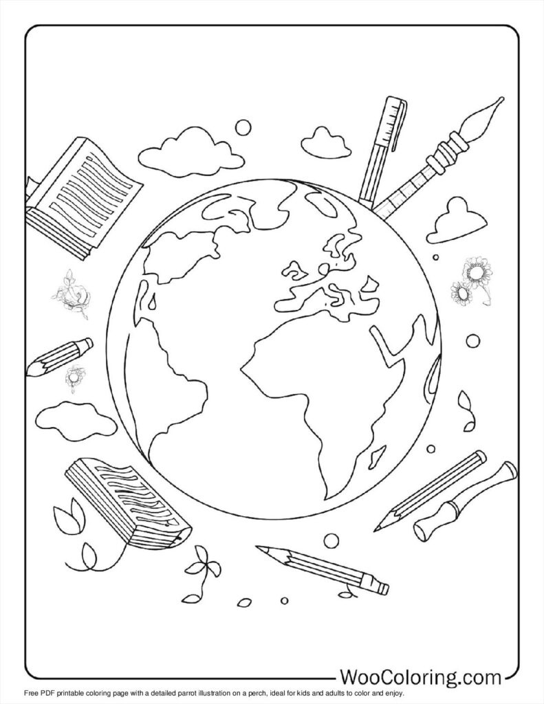 100+ Earth Coloring Pages (Free Pdf To Print) | Woo Coloring intended for Earth Coloring Pages Free Printable
