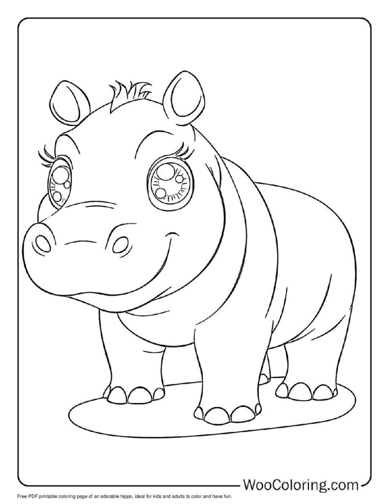 100+ Hippo Coloring Pages (Free Pdf To Print) | Woo Coloring pertaining to Free Printable Hippo Coloring Pages