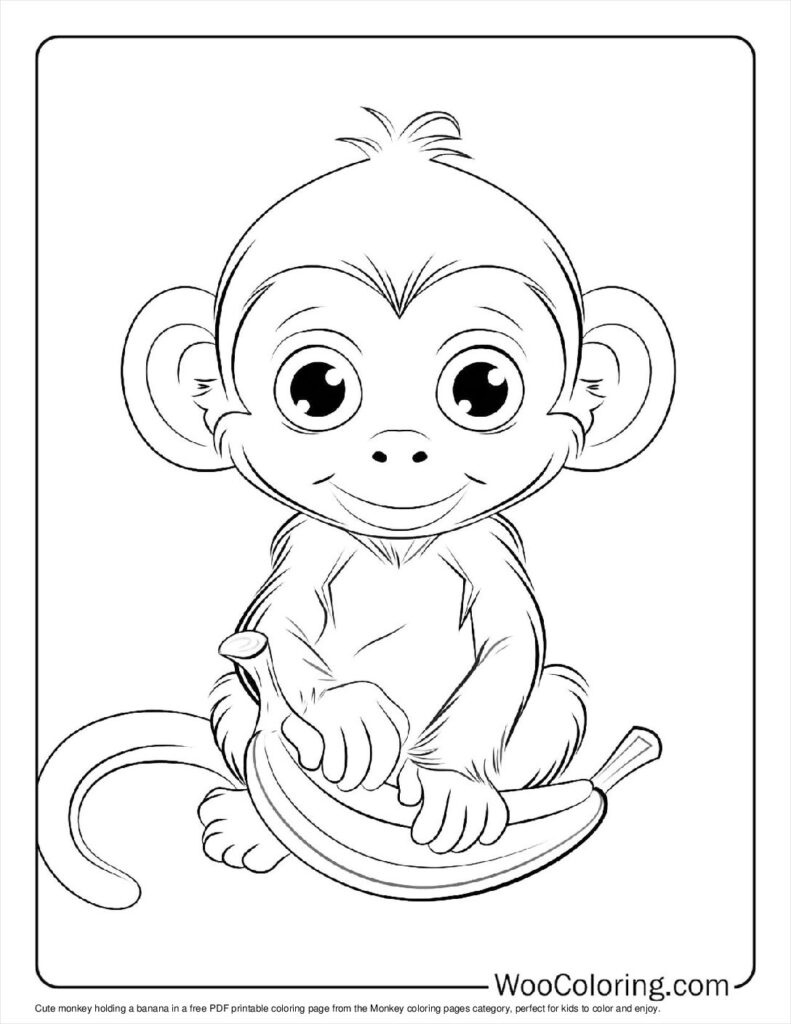 100+ Monkey Coloring Pages (Free Pdf To Print) | Woo Coloring regarding Free Printable Monkey Coloring Pages