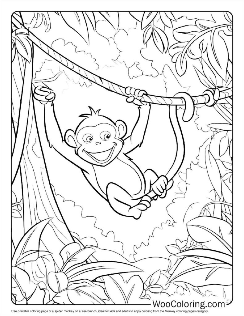 100+ Monkey Coloring Pages (Free Pdf To Print) | Woo Coloring throughout Free Printable Monkey Coloring Sheets