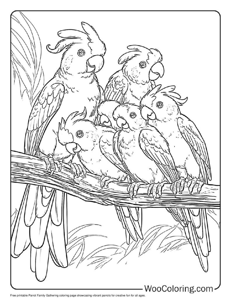 100+ Parrot Coloring Pages (Free Pdf To Print) | Woo Coloring within Free Printable Parrot Coloring Pages