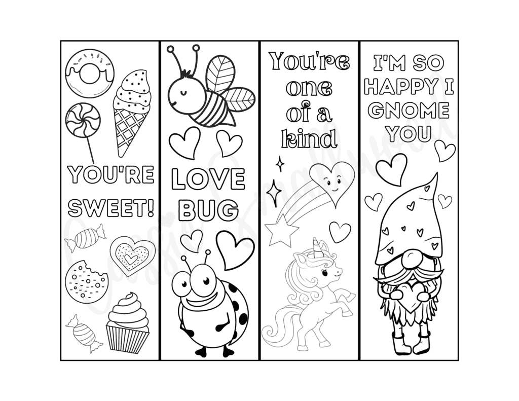 100 Ridiculously Cute Free Printable Valentine Bookmarks - Cassie intended for Free Printable Valentine Bookmarks