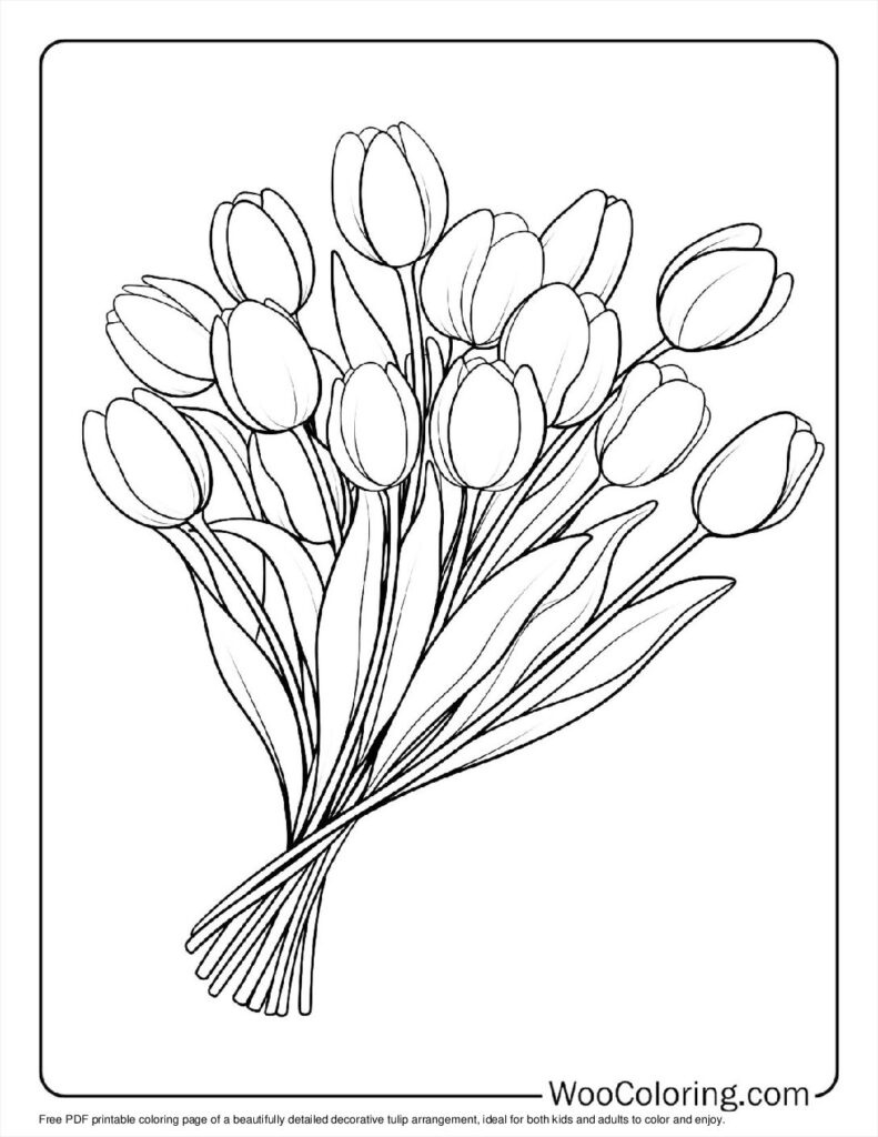 100+ Tulip Coloring Pages (Free Pdf To Print) | Woo Coloring pertaining to Free Printable Tulip Coloring Pages