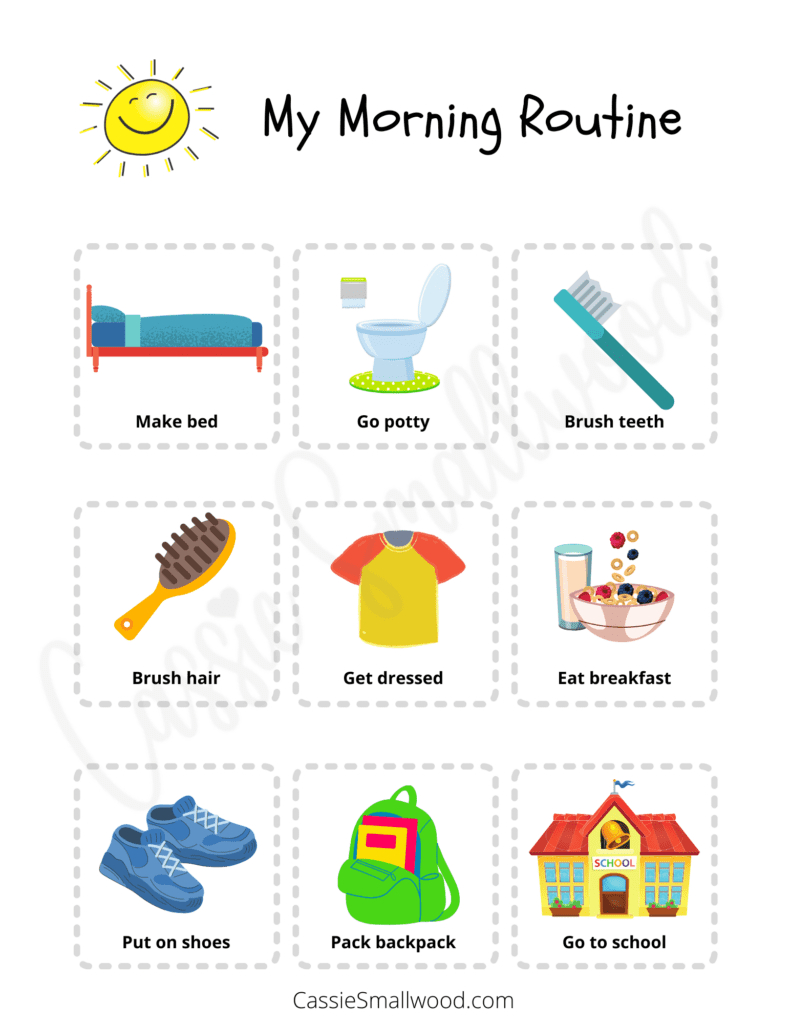 11 Daily Routine Checklists For Kids (Free Printable) - Cassie intended for Children&amp;amp;#039;s Routine Charts Free Printable
