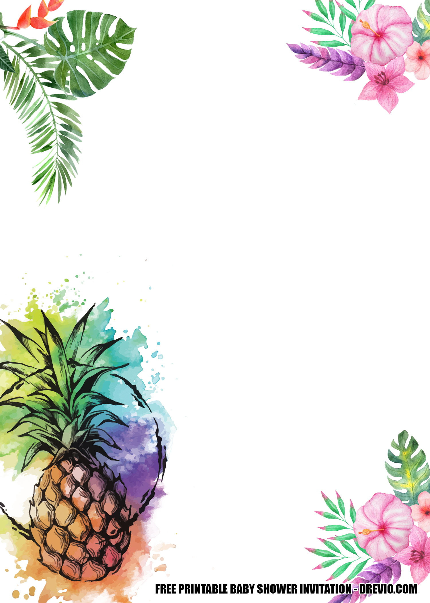 11 Free Hawaiian Pineapple Invitation Templates - Download with Free Printable Pineapple Invitations