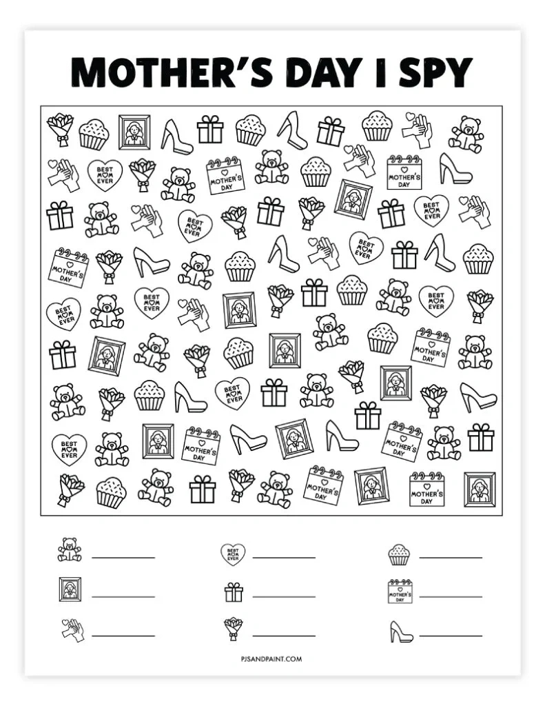 11 Free Printable Mothers Day Games And Activities - Pjs And Paint for Free Printable Mother'S Day Games