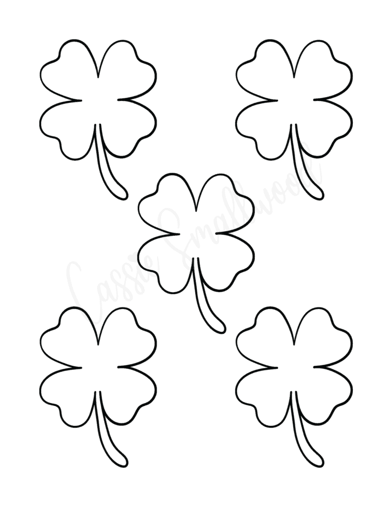 12 Cute Four Leaf Clover Printable Templates (Free!) - Cassie pertaining to Four Leaf Clover Template Printable Free