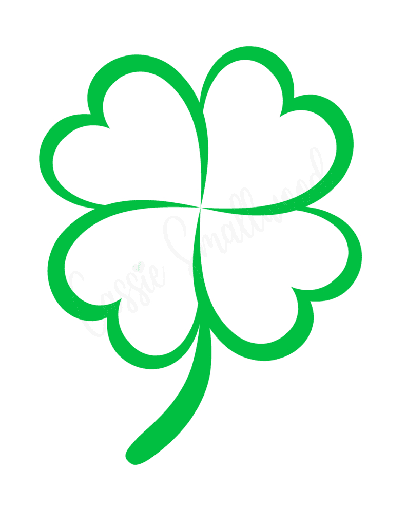 12 Cute Four Leaf Clover Printable Templates (Free!) - Cassie with Four Leaf Clover Template Printable Free