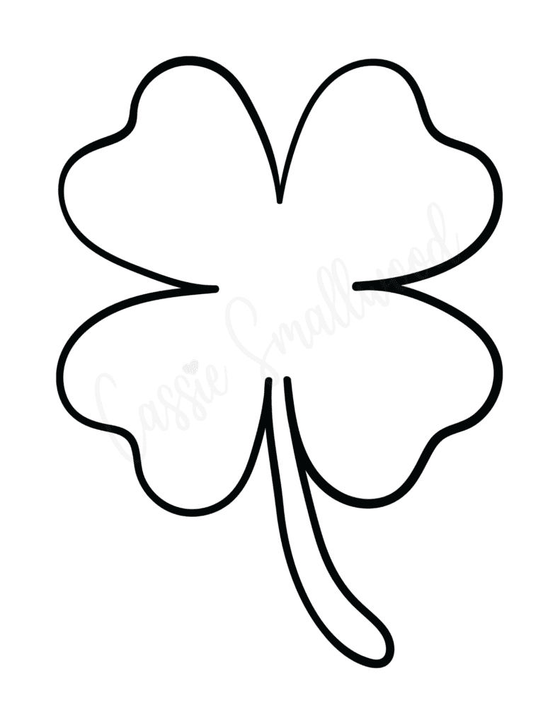 12 Cute Four Leaf Clover Printable Templates (Free!) - Cassie within Four Leaf Clover Template Printable Free