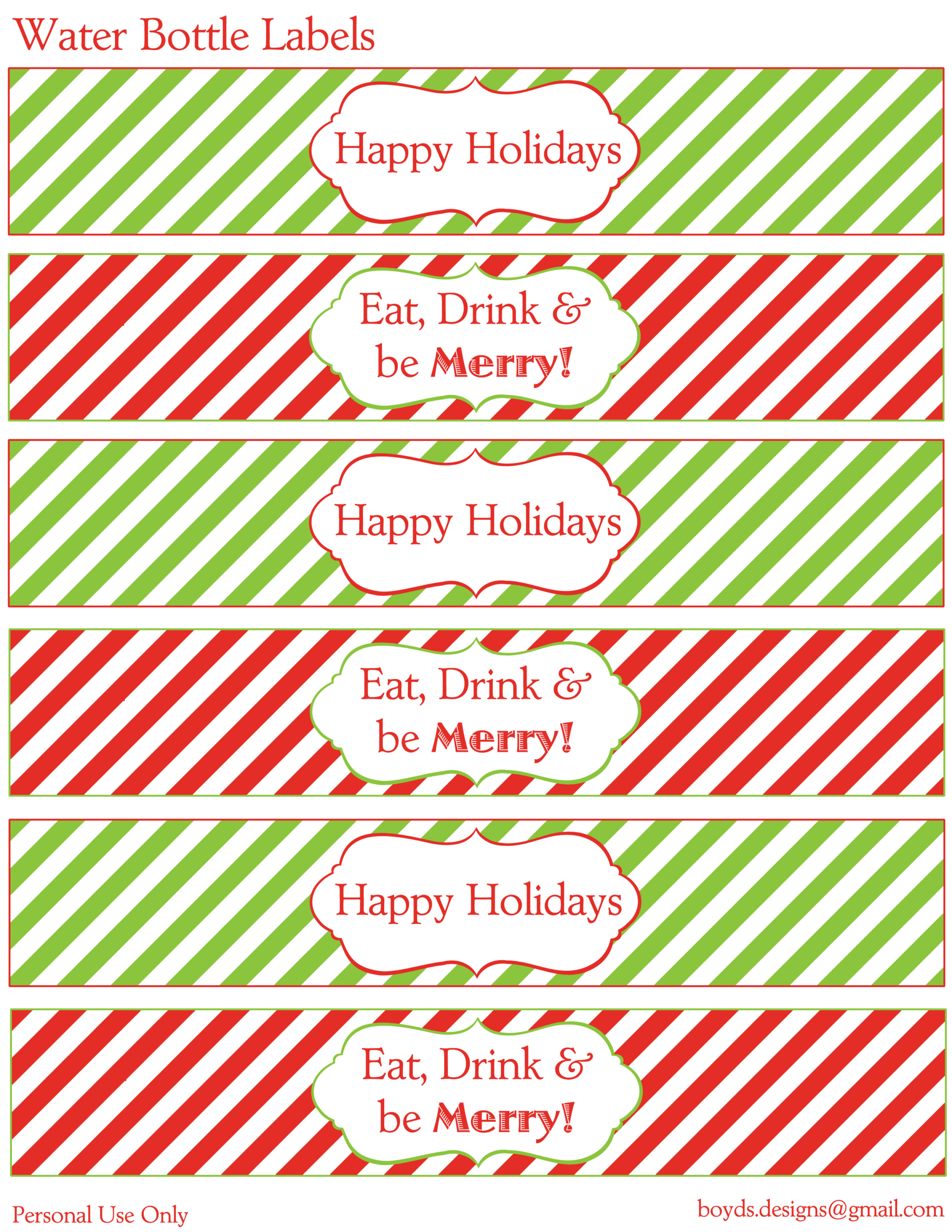 12 Days Of Christmas Diy Printable Freebies! Day 3 – Water Bottle intended for Christmas Water Bottle Labels Free Printable