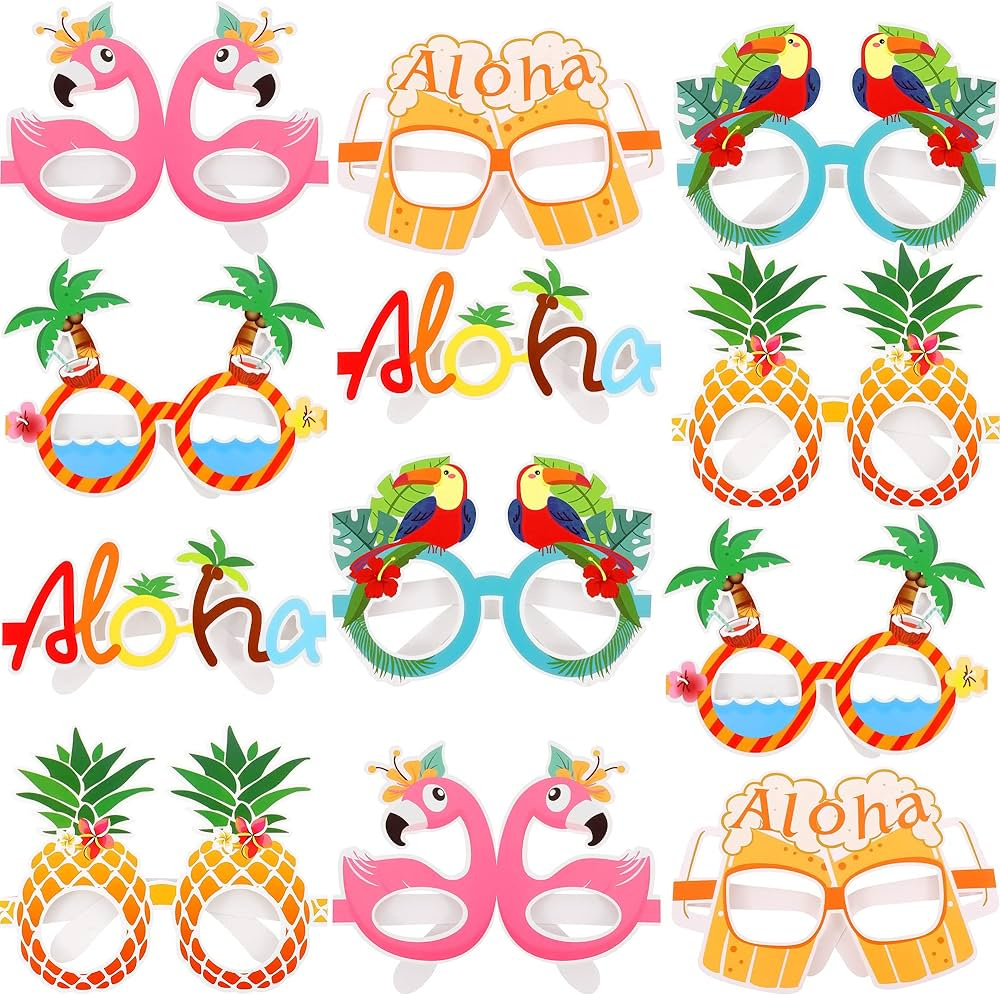 12 Pieces, Tropical Sunglasses Party Favors - Luau Photo Booth within Hawaiian Photo Booth Props Printable Free