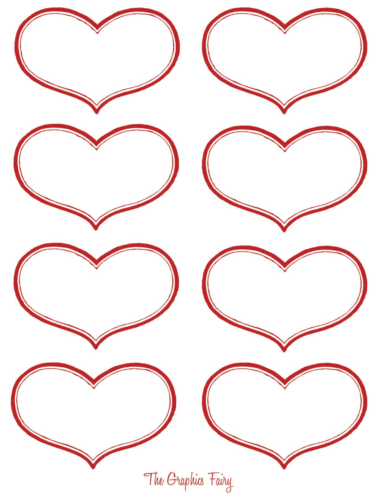 12+ Printable Valentine Heart Images! - The Graphics Fairy throughout Free Printable Heart Labels