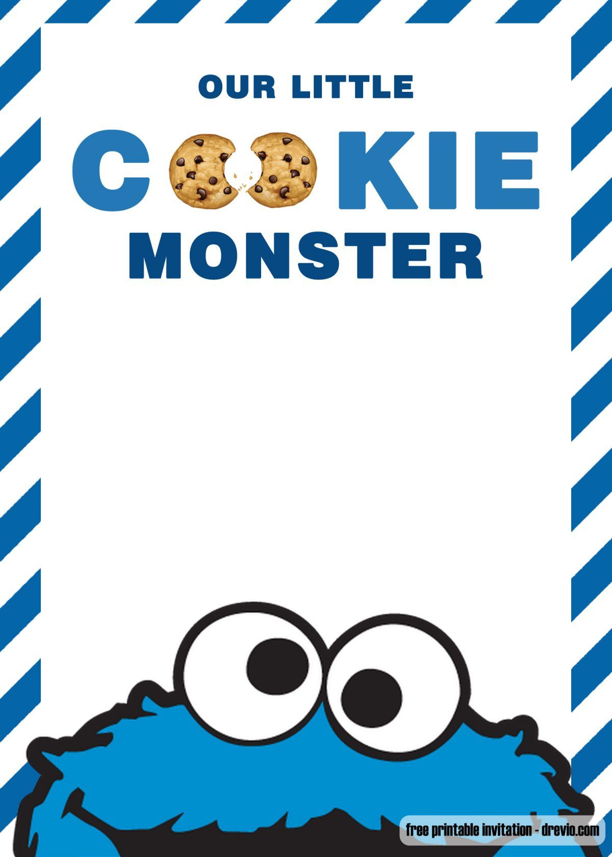 13 Cookie Monster Party Ideas | Cookie Monster Party, Cookie for Free Printable Cookie Monster Birthday Invitations