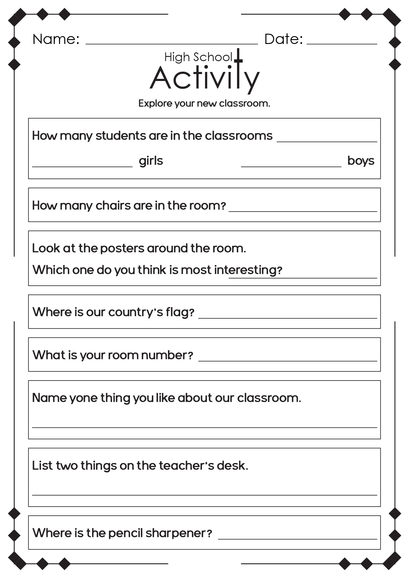 13 High School English Language Arts Worksheets - Free Pdf At regarding Free Printable Esl Worksheets For High School